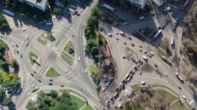 круговое движение на перекрестке Заболотного - Добровольского смотреть онлайн