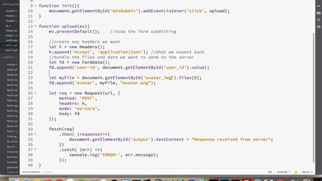 Using Fetch to Upload Files смотреть онлайн