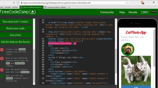 Call out Optional Actions with Button Info- freeCodeCamp Responsive Design with Bootstrap lesson #7 смотреть онлайн