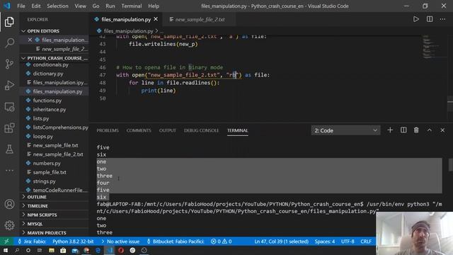 ? Python 3 Crash Course 2020 - #15 Files manipulation and the CSV module смотреть онлайн