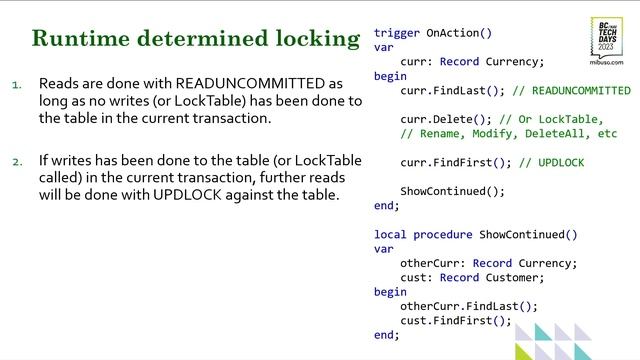 BC TechDays 2023 - Locking in AL: Runtime and explicit AL control смотреть онлайн