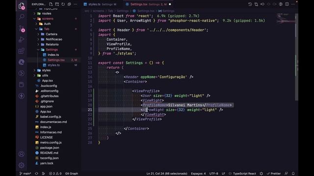 Aula 48 - Curso React Native + Typescript - Criando Screen Settings - Parte 01 смотреть онлайн
