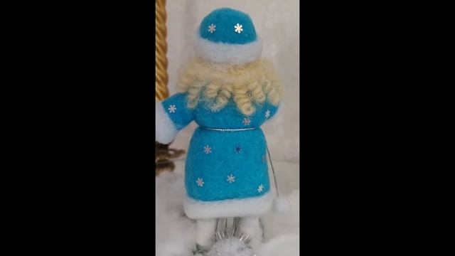 Ватная елочная игрушка "Снегурочка". Коллекционная кукла. Подарок на Новый год. Сувенир. смотреть онлайн