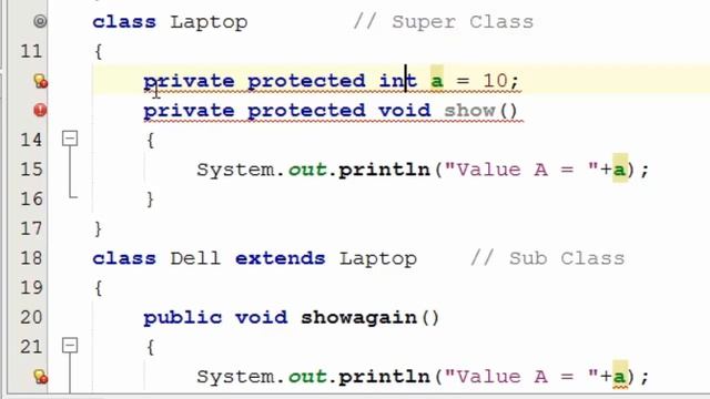 160. No longer support private protected modifier in Java Programming (Hindi) смотреть онлайн