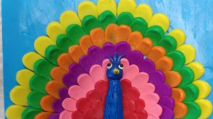 Аппликация из пластилина * ПАВЛИН*.