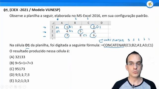 Vunesp 2021 - MS-Excel 2016 (questão resolvida) смотреть онлайн