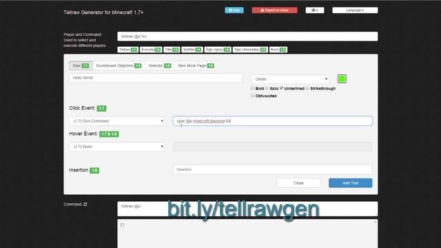 Minecraft Tellraw Command Generator Tutorial смотреть онлайн