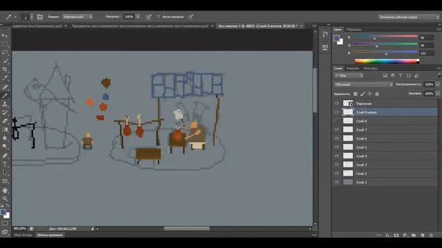 Pixelart - Рисуем лавку мясника- SpeedPaint