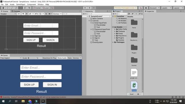 Sign In & Sign Up System Using Email & Password In Unity | Firebase Authentication Tutorial смотреть онлайн