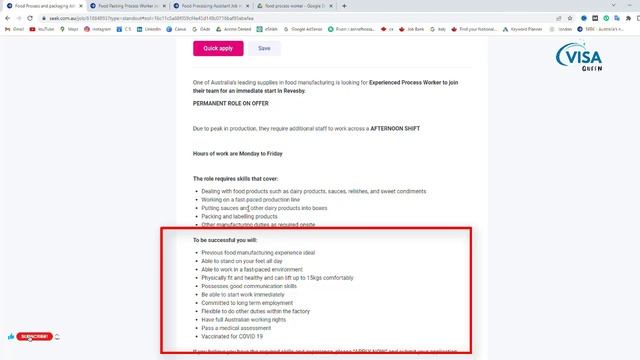 ফ্রি কোম্পানি স্পনসর নিজে আবেদন করে অস্ট্রেলিয়া ভিসা।Food process jobs in Australia।Australia job смотреть онлайн