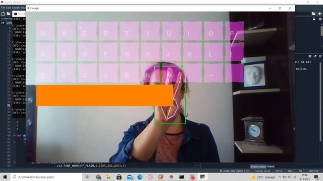 #virtual #keyboard with #opencv #python #ai #video #processing смотреть онлайн