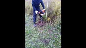 мотобур и установка столбов для забора