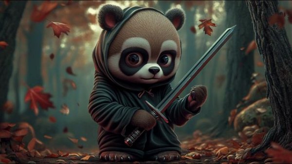 Warrior Panda in the Enchanted Forest
