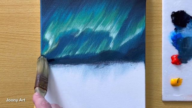 Northern Light Painting / Acrylic Painting For Beginners / STEP By STEP #339
