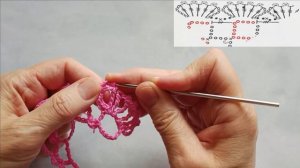 Бактус/косынка крючком. Ажурная сетка из воздушных петель и пико. Вязание сетки с угла