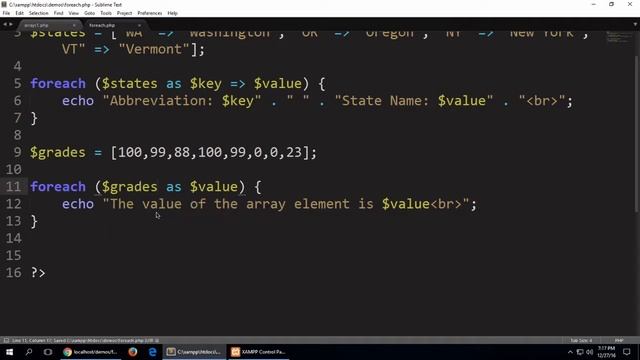 Using PHP's foreach Construct with Arrays смотреть онлайн