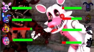 [SFM FNaF] Nightmare VR vs Toys WITH Healthbars