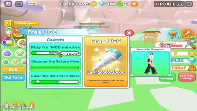 New limited UGC in Clicker Mining Simulator #roblox смотреть онлайн