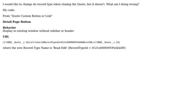Salesforce: How to clone a Quote (CPQ) changing the Record type? смотреть онлайн