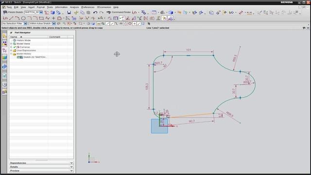 5 - Siemens NX CAD Aula05 - Exemplo 02 de Sketch смотреть онлайн