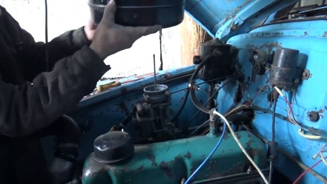 Первый зимний выезд на _Победе_ Газ М 20 (переборка карбюратора ) смотреть онлайн