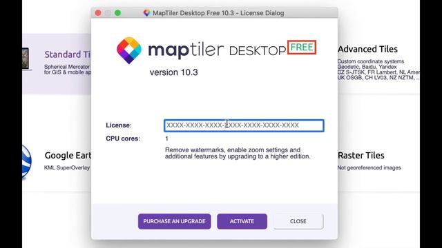 MapTiler: Activation And Deactivation Of Licence
