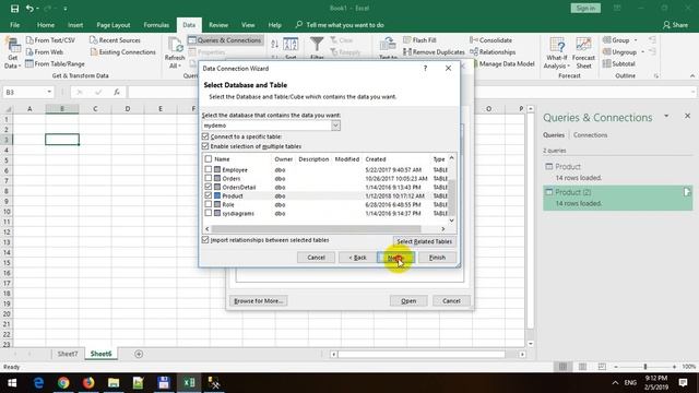 Import Data to Excel 2019 from SQL Server Table смотреть онлайн