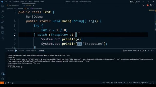 EXCEPTION HANDLING - JAVA | V-CODE | CSI | VIT-AP смотреть онлайн