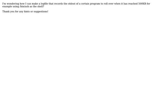 roll over stdout logfile (ash) смотреть онлайн