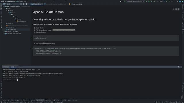 Apache Spark Environment and Hello World app in 3mins смотреть онлайн