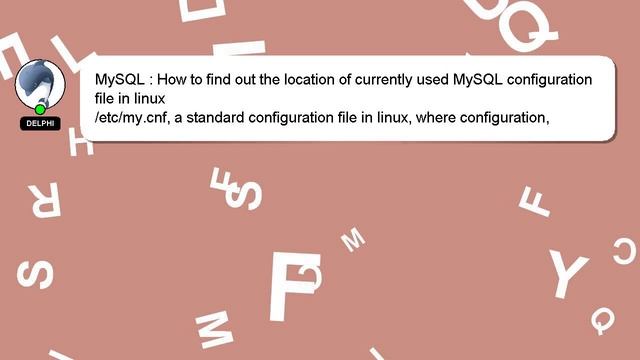 MySQL : How to find out the location of currently used MySQL configuration file in linux смотреть онлайн