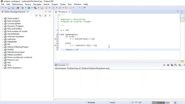 Reverse integer Leetcode problem solution in Python | Google coding interview questions смотреть онлайн