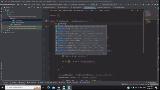 How to Pass Data from One Activity To Another Activity using Intent Android Studio Kotlin смотреть онлайн