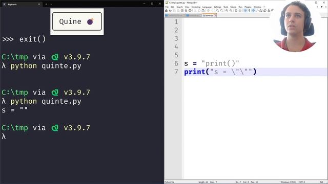 Writing a quine in Python ? смотреть онлайн
