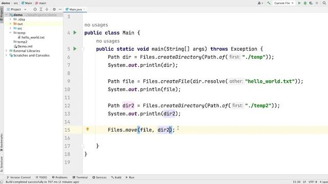 How to Move File From One Directory to Another Directory Using Files Class in Java | File Handling смотреть онлайн