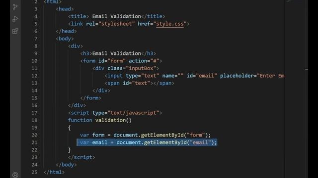 Email validation by using html css and java script смотреть онлайн