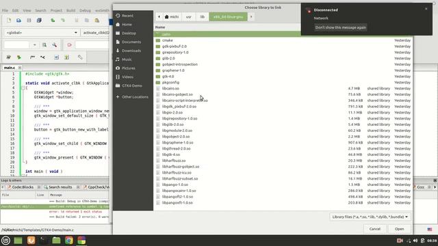 Setting CodeBlocks With GTK4