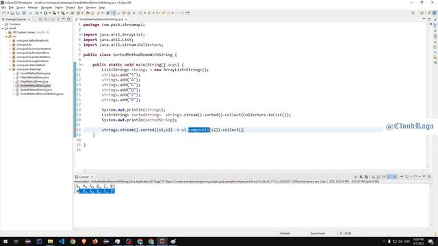 Java 8 - Tutorial - 10. Sorting String in custom way using Comparator Interface & sorted method. смотреть онлайн