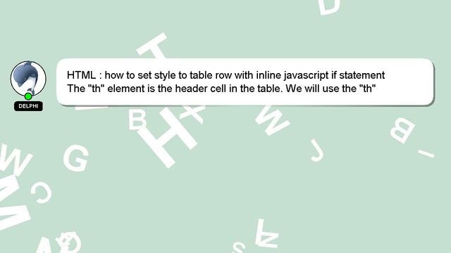 HTML : how to set style to table row with inline javascript if statement смотреть онлайн