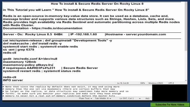 How To install & Secure Redis Server On Rocky Linux 8 смотреть онлайн