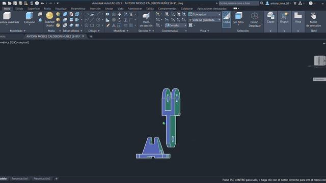 Autodesk AutoCAD 2021 ANTONY MOISES CALDERON NUÑEZ 8 91 dwg 2022 02 24 00 20 57 смотреть онлайн