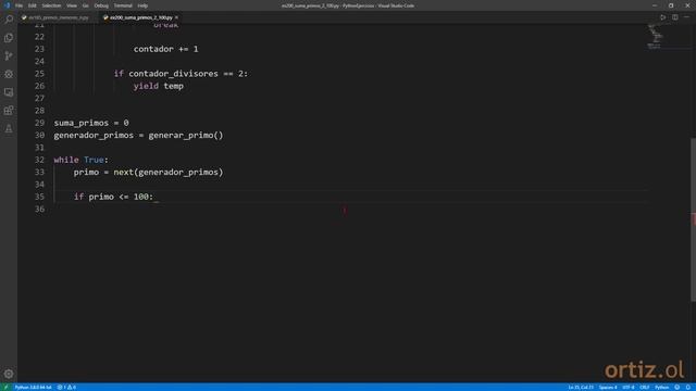 Python - Ejercicio 200: Calcular la Suma de los Números Primos Existentes entre 2 y 100 смотреть онлайн