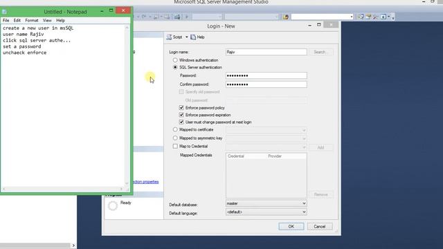 create a new user in mssql 2014 смотреть онлайн