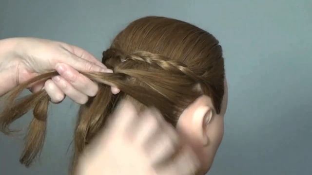 Прическа с плетением на средние волосы. Braided hairstyles tutorial смотреть онлайн