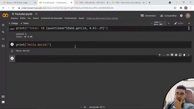 ? Hello World! - URI 1000 - print - Python ? смотреть онлайн