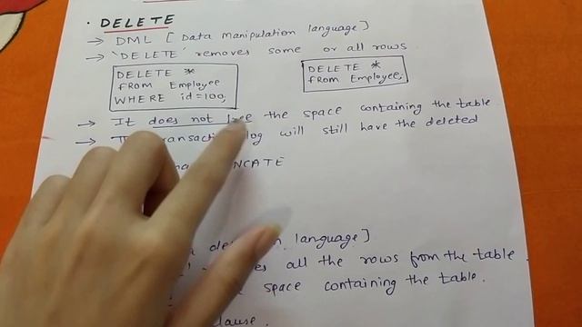 Difference between DELETE, TRUNCATE AND DROP in SQL. смотреть онлайн