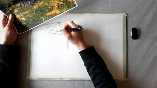 Летний пейзаж акварелью. Часть 1 смотреть онлайн
