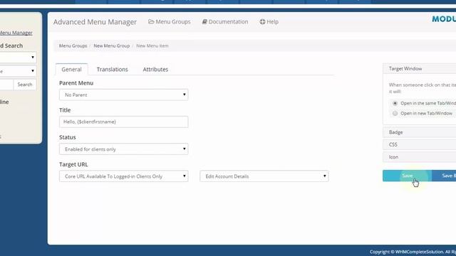 WHMCS Advanced Menu Manager - Template Variables смотреть онлайн