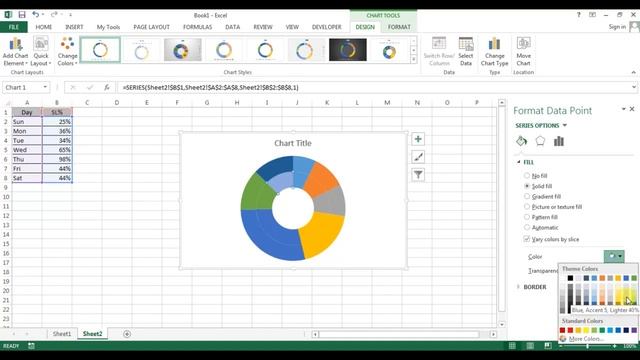 Double Doughnut Chart in Excel смотреть онлайн