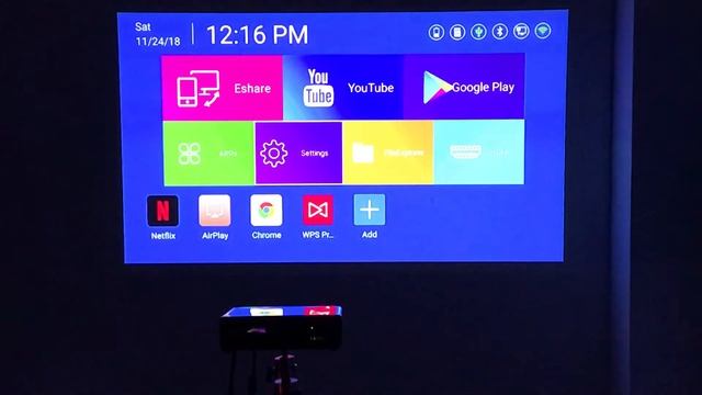 Smartidea DLP100 4K Mini Smart Android 7.1.2 Projector Build In 8000mAh Battery Airplay Miracast
